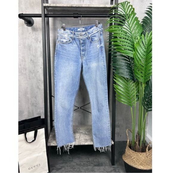 GRLFRND | Karolina High-Rise Light Wash Distressed Jeans in ‘Part Time Love’ - Picture 3 of 14